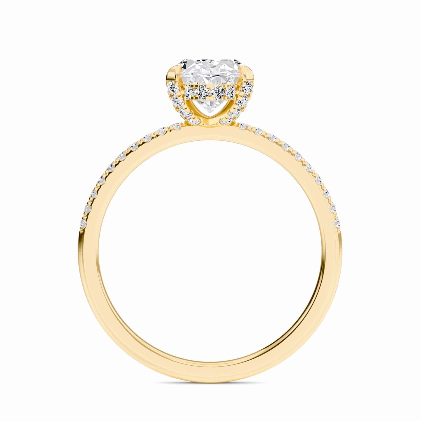 Oval Hidden Halo Certified Lab Diamond Pave Engagement Ring - Matilda