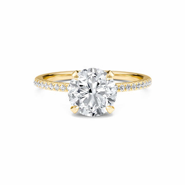 Round Hidden Halo Certified Lab Diamond Pave Engagement Ring - Matilda