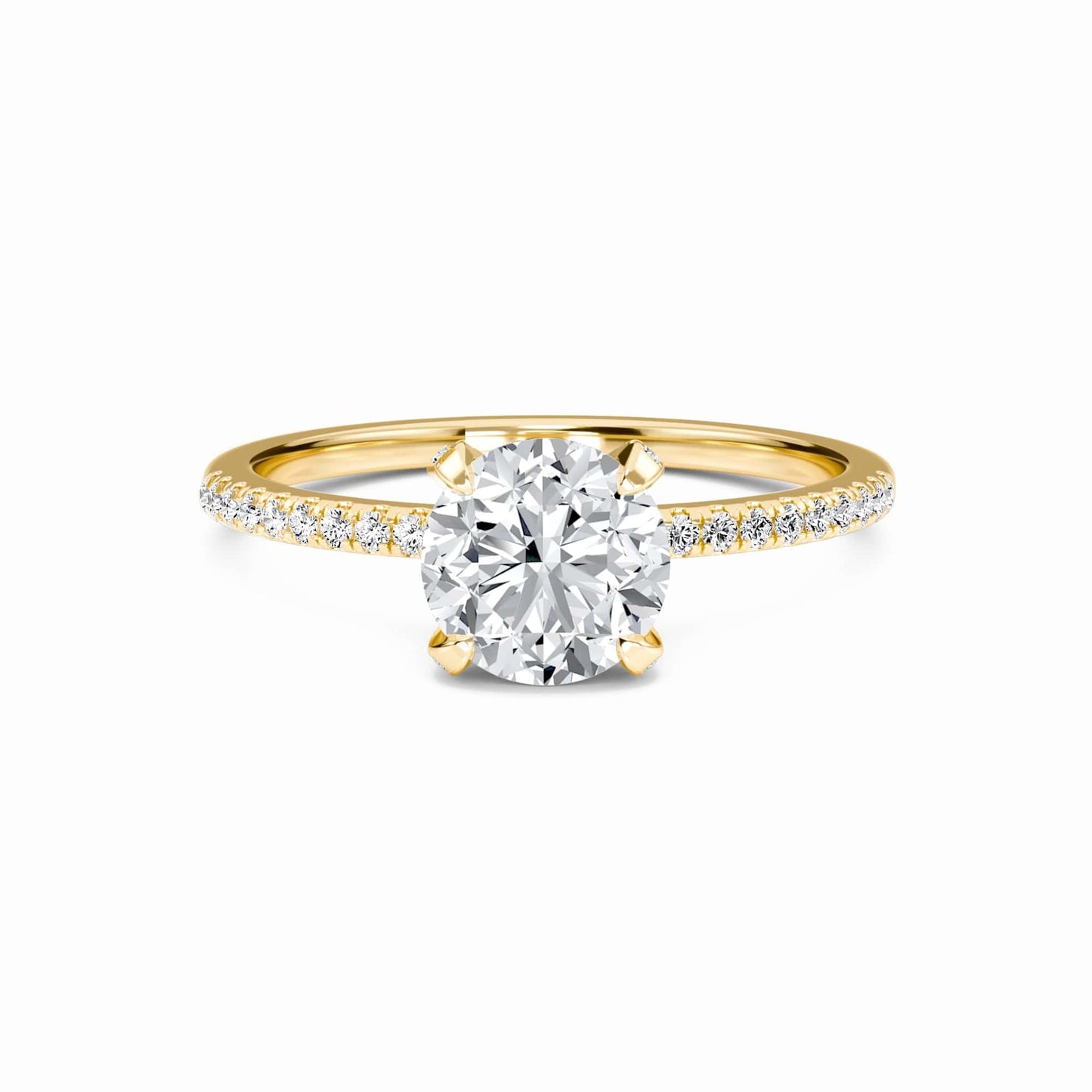 Round Hidden Halo Certified Lab Diamond Pave Engagement Ring - Matilda