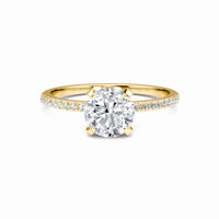 Round Hidden Halo Certified Lab Diamond Pave Engagement Ring - Matilda
