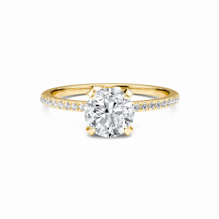 Round Hidden Halo Certified Lab Diamond Pave Engagement Ring - Matilda
