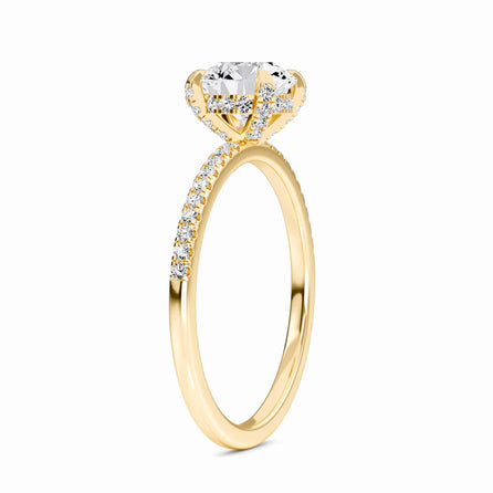 Round Hidden Halo Certified Lab Diamond Pave Engagement Ring - Matilda