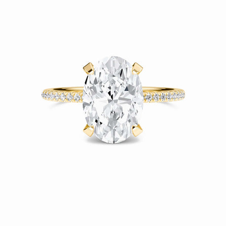 Oval Hidden Halo Certified Lab Diamond Pave Engagement Ring - Matilda