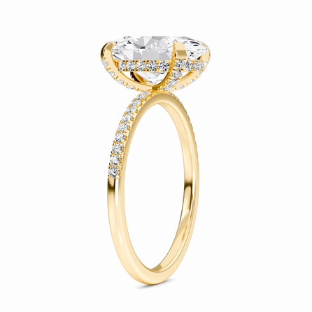 Oval Hidden Halo Certified Lab Diamond Pave Engagement Ring - Matilda