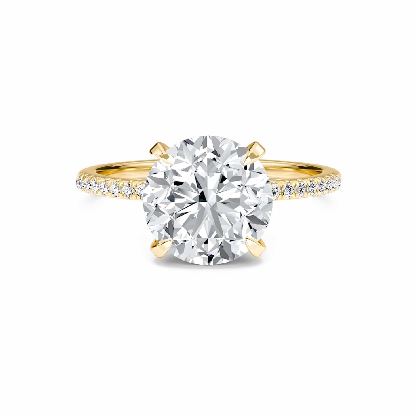 Round Hidden Halo Certified Lab Diamond Pave Engagement Ring - Matilda
