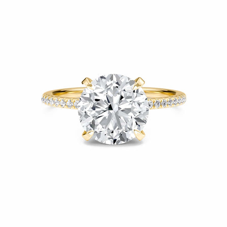 Round Hidden Halo Certified Lab Diamond Pave Engagement Ring - Matilda