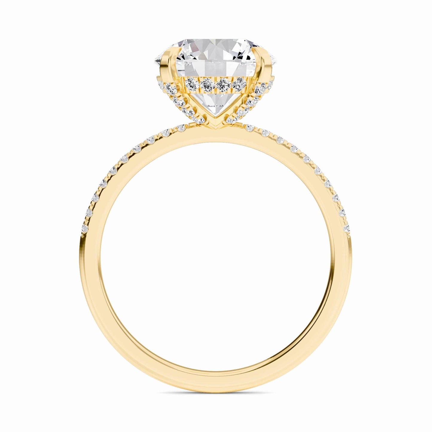Round Hidden Halo Certified Lab Diamond Pave Engagement Ring - Matilda