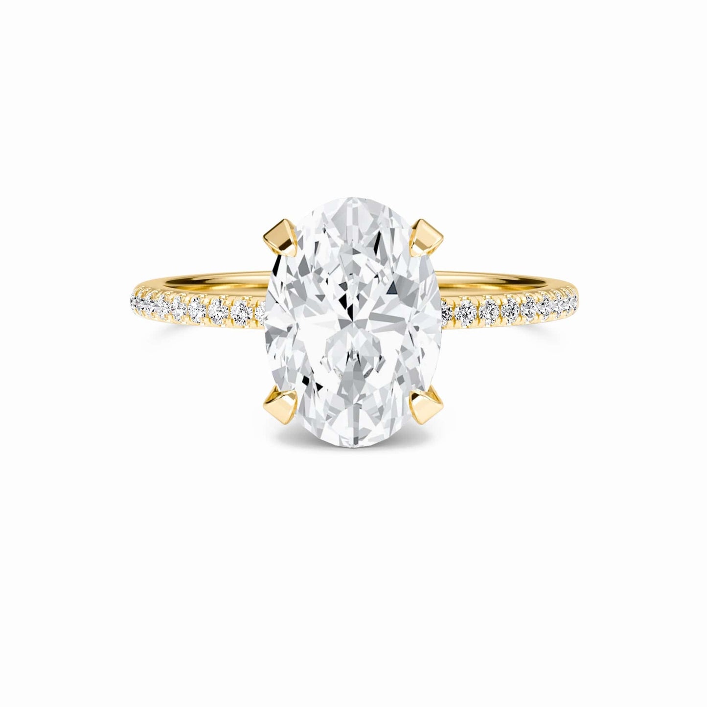 Oval Hidden Halo Certified Lab Diamond Pave Engagement Ring - Matilda