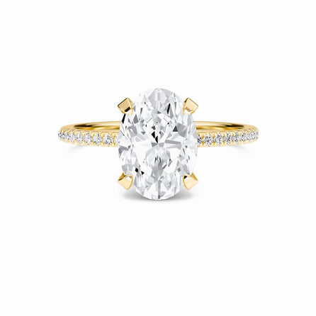 Oval Hidden Halo Certified Lab Diamond Pave Engagement Ring - Matilda