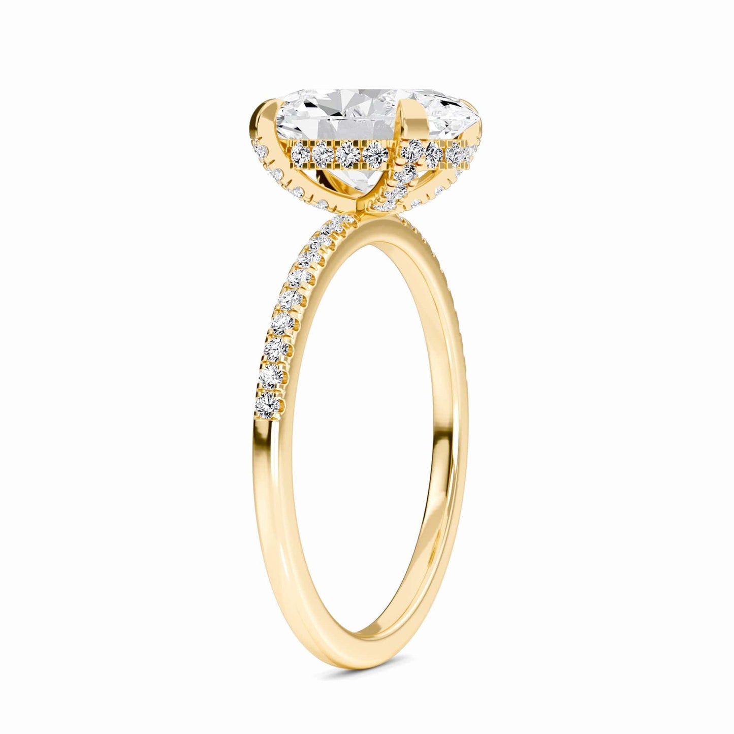 Oval Hidden Halo Certified Lab Diamond Pave Engagement Ring - Matilda