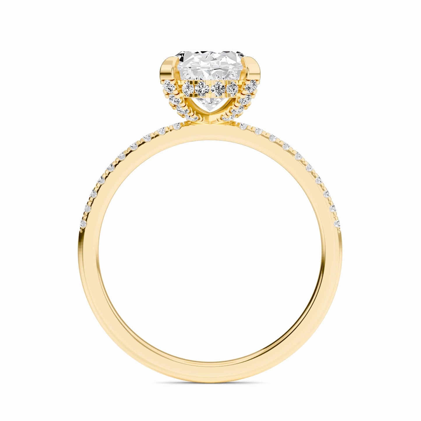 Oval Hidden Halo Certified Lab Diamond Pave Engagement Ring - Matilda