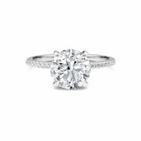 Round Hidden Halo Certified Lab Diamond Pave Engagement Ring - Matilda