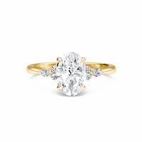 Oval Cluster Side Certified Lab Diamond Engagement Ring - Lacey