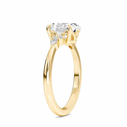 Oval Cluster Side Certified Lab Diamond Engagement Ring - Lacey
