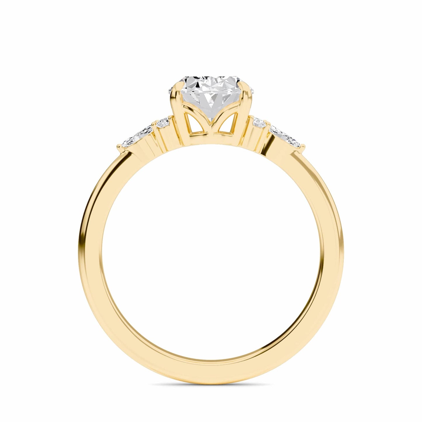 Oval Cluster Side Certified Lab Diamond Engagement Ring - Lacey