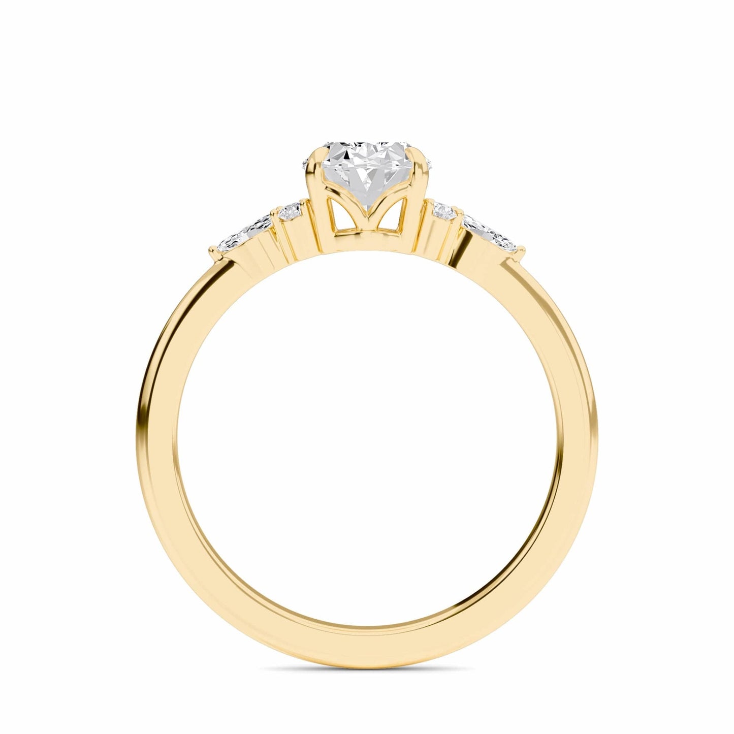 Oval Cluster Side Certified Lab Diamond Engagement Ring - Lacey