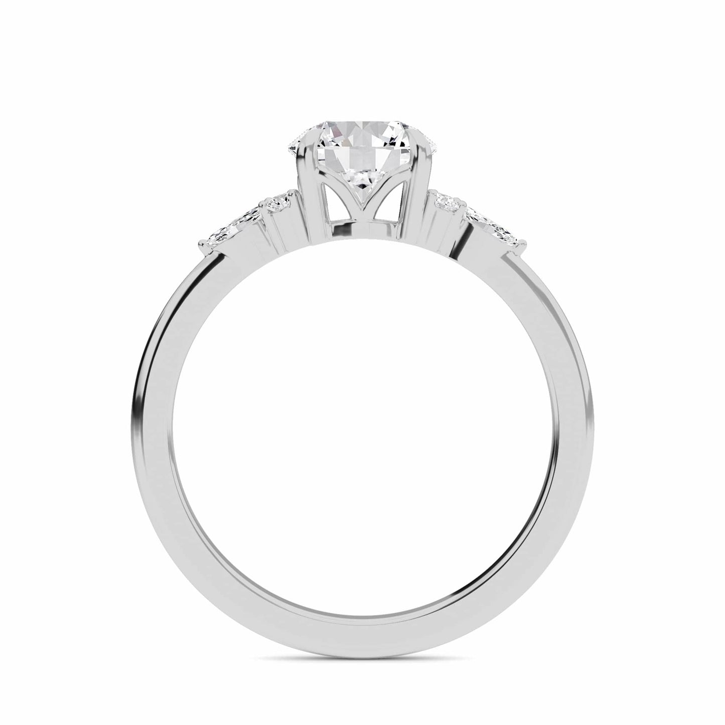 Round Cluster Side Certified Lab Diamond Engagement Ring - Lacey