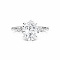 Oval Cluster Side Certified Lab Diamond Engagement Ring - Lacey