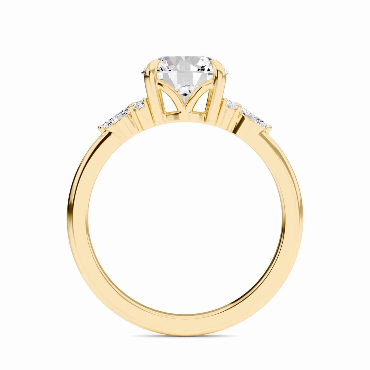 Round Cluster Side Certified Lab Diamond Engagement Ring - Lacey