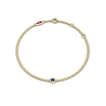 Blue Sapphire Bezel Set Chain Bracelet - Aisha
