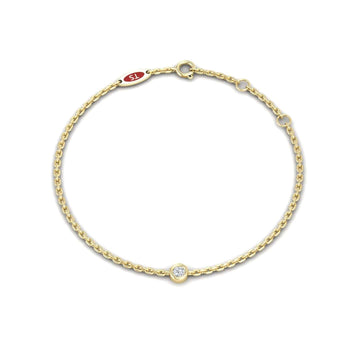 White Diamond Bezel Set Chain Bracelet - Aisha