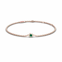 Emerald Bezel Set Chain Bracelet - Aisha
