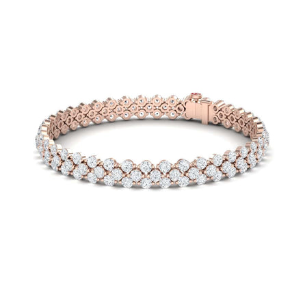 Lab Grown White Diamond Double Row Tennis Bracelet - Yifei