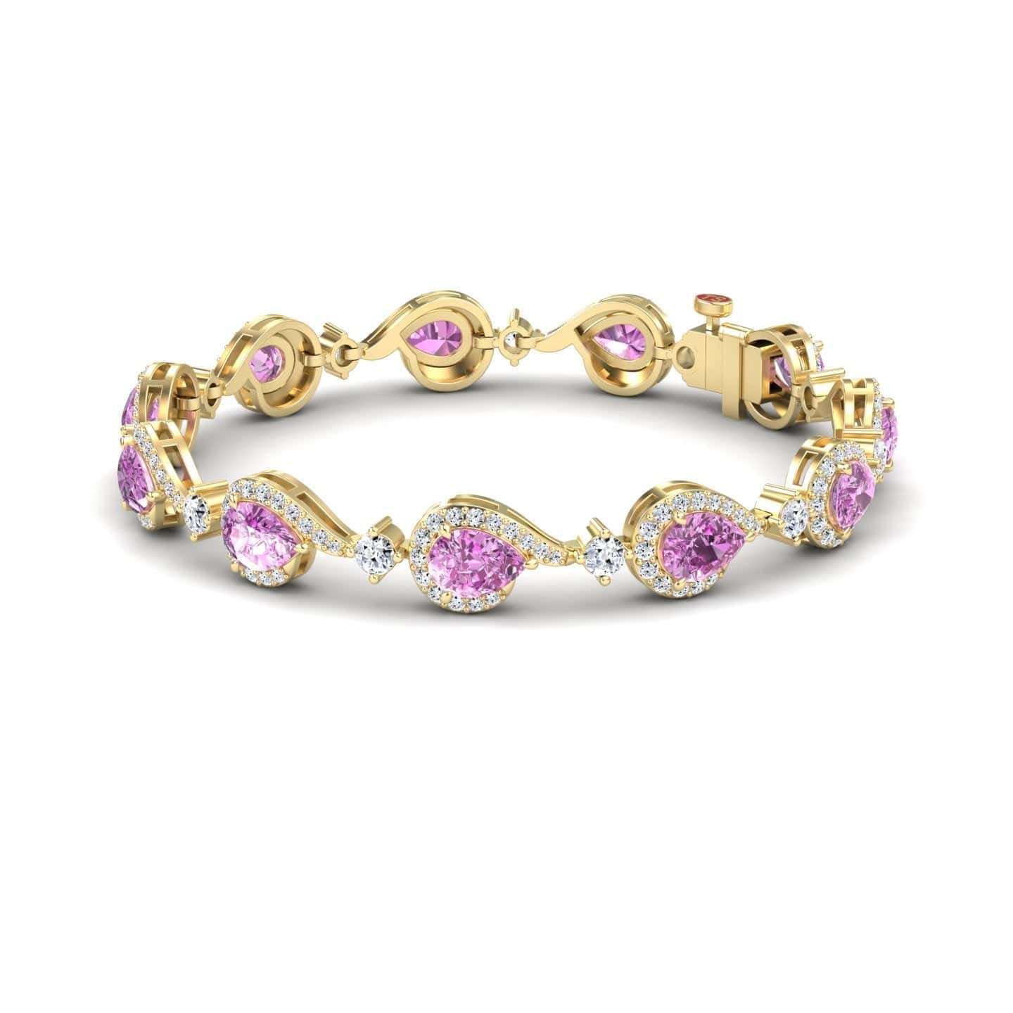 Pink Sapphire & Diamond Tennis Bracelet - Gemma