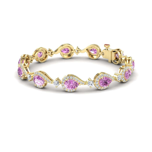 Pink Sapphire & Diamond Tennis Bracelet - Gemma