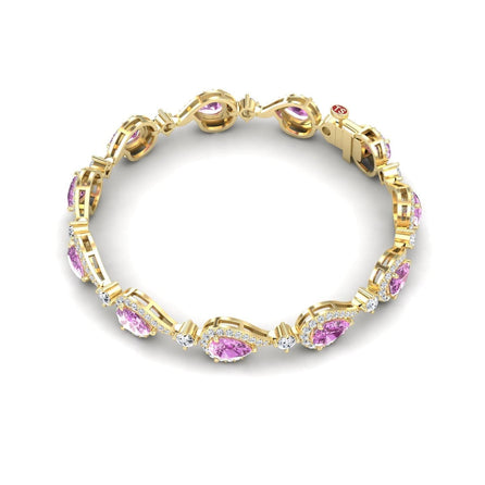 Pink Sapphire & Diamond Tennis Bracelet - Gemma