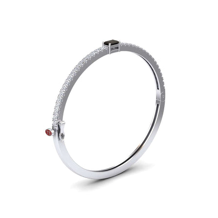 Black & White Diamond Fancy Bangle Bracelet - Amandine