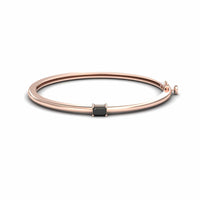 Black Diamond Solitaire Bangle Bracelet - Chelsea