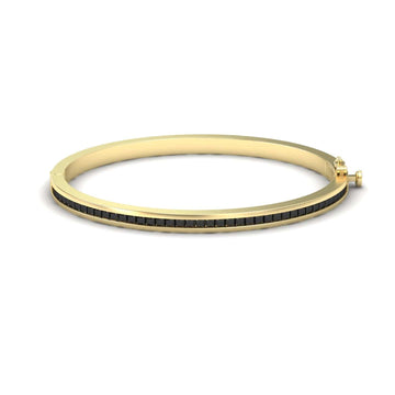 Black Diamond Channel-Set Bangle Bracelet - Johanna