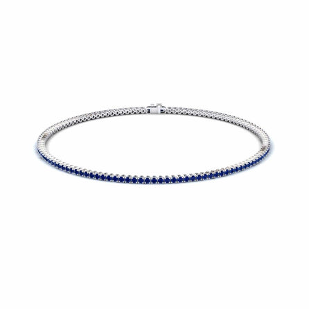 Blue Sapphire 1.3mm Eternity Bangle Bracelet - Alejandra