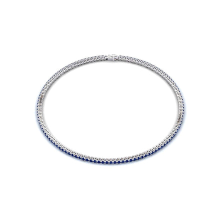 Blue Sapphire 1.3mm Eternity Bangle Bracelet - Alejandra