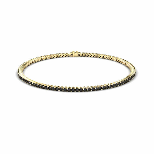 Black Diamond 1.7mm Eternity Bangle Bracelet - Alejandra