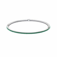 Emerald 1.3mm Eternity Bangle Bracelet - Alejandra