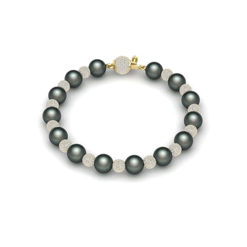 Tahitian Pearl & Diamond Bead Bracelet - Roma