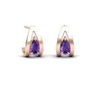 Amethyst Huggie Earrings - Yamini