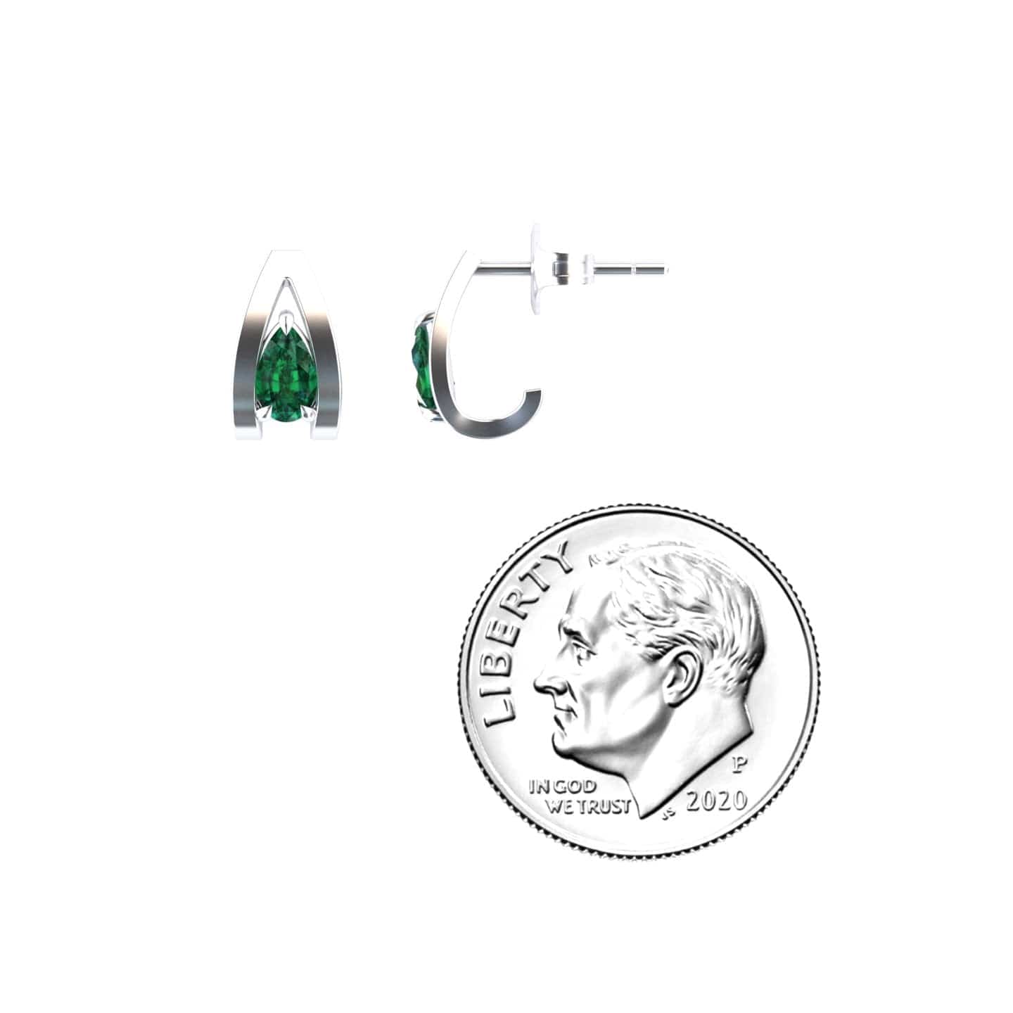 Emerald Huggie Earrings - Yamini