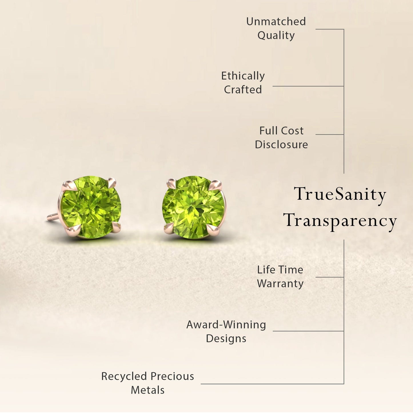 Peridot Stud Earrings - Gauri