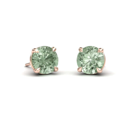 Green Amethyst Stud Earrings - Gauri