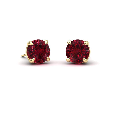 Lab Grown Ruby Stud Earrings - Gauri