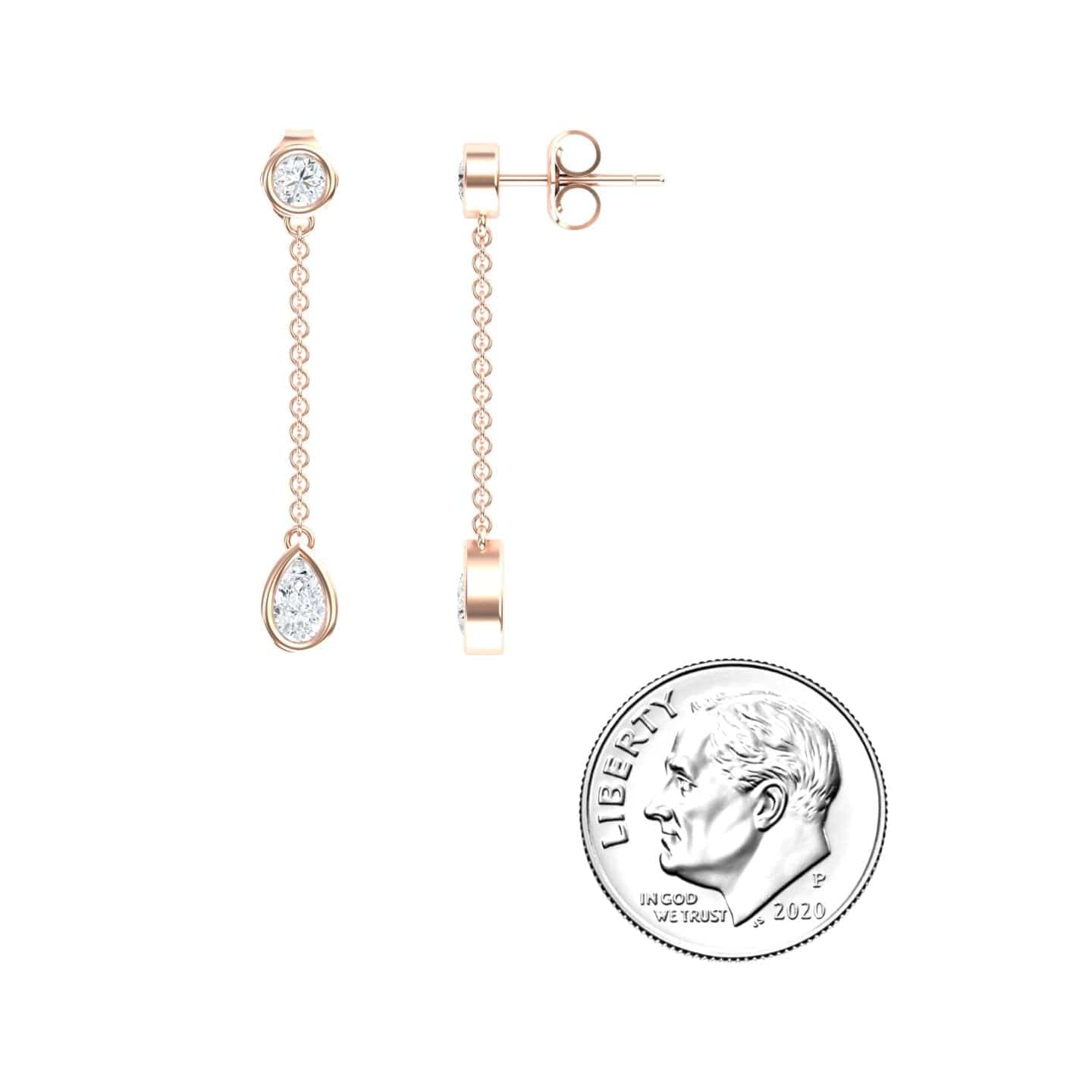 White Diamond Drop Earrings - Lexi