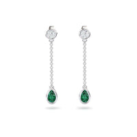 Emerald & Diamond Drop Earrings - Lexi