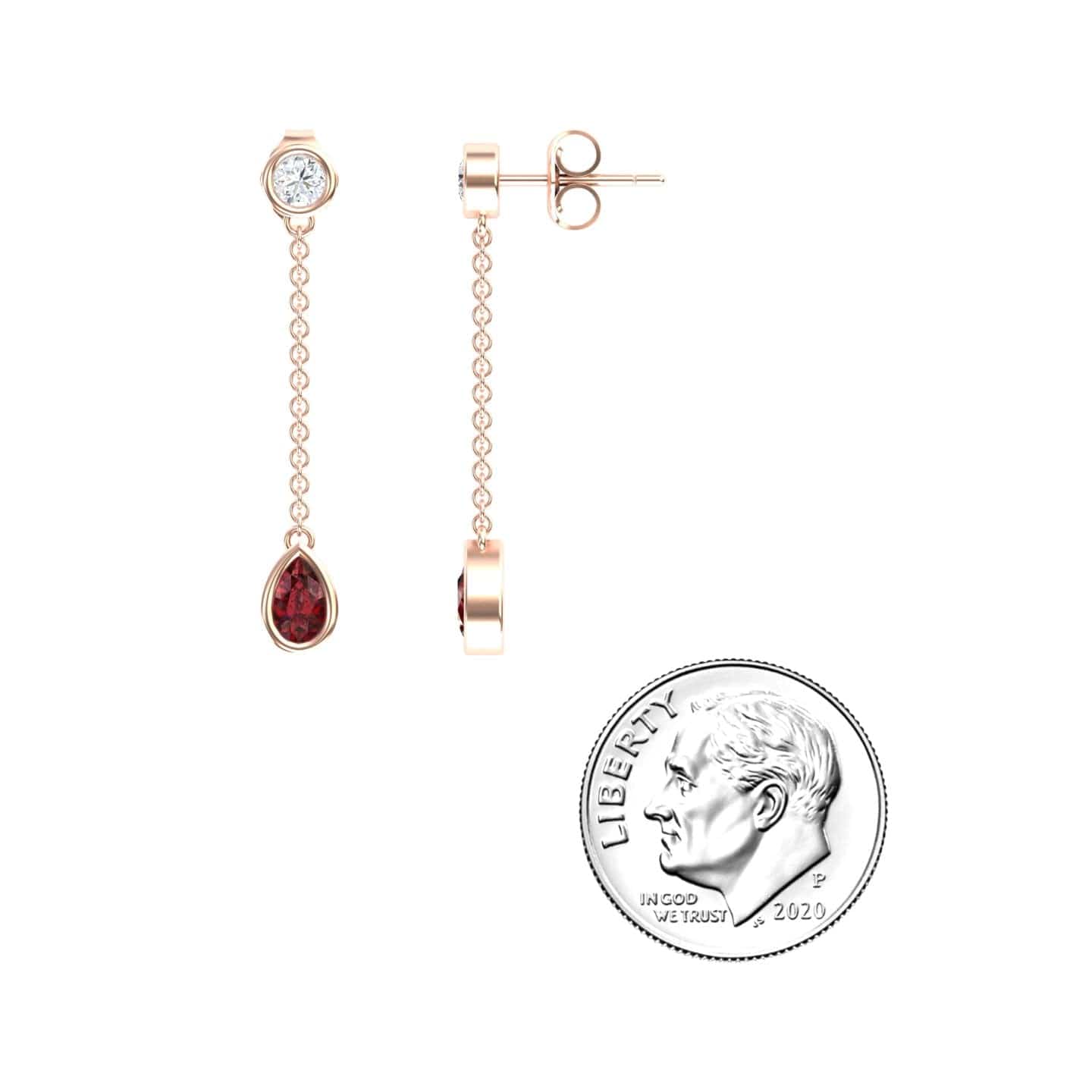 Ruby & Diamond Drop Earrings - Lexi