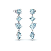 Aquamarine Multi-Cut Drop Earrings - Zara