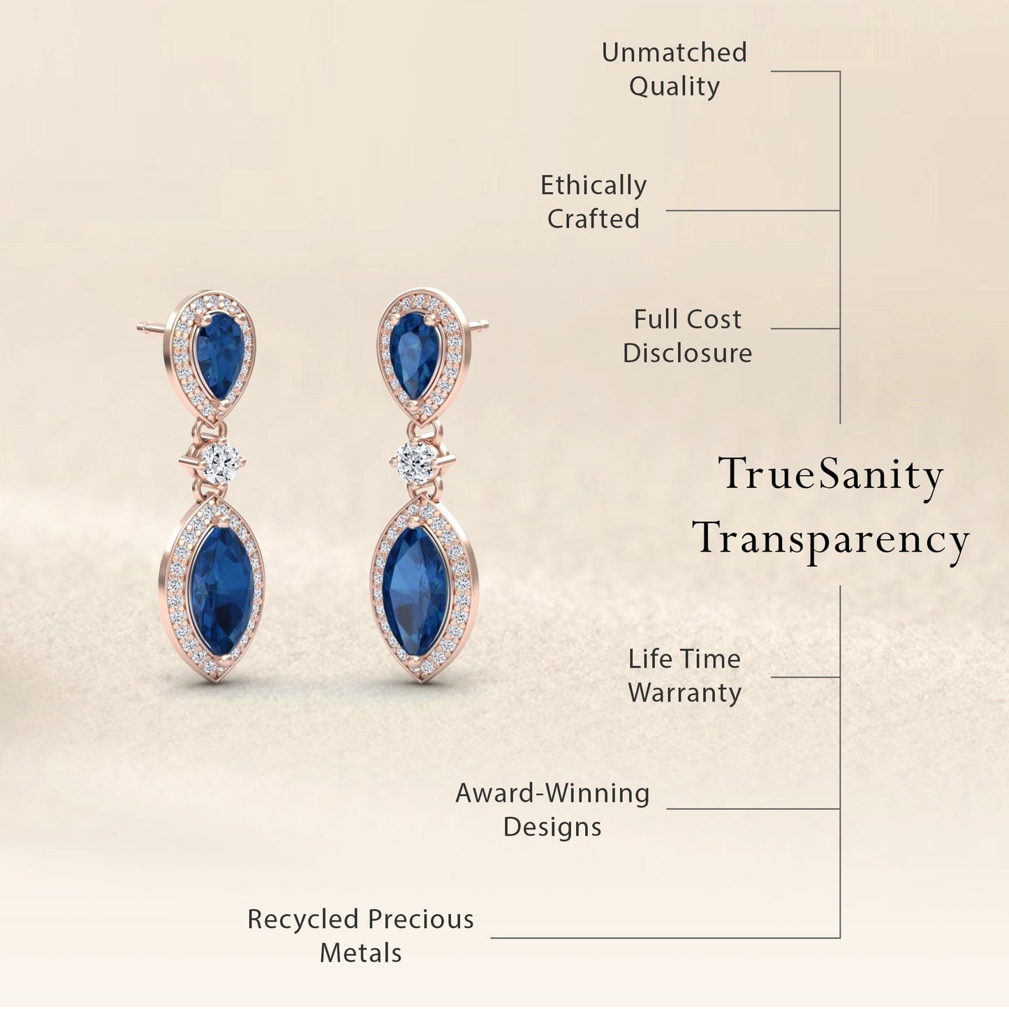 London Blue Topaz & Diamond Drop Earrings - Avni
