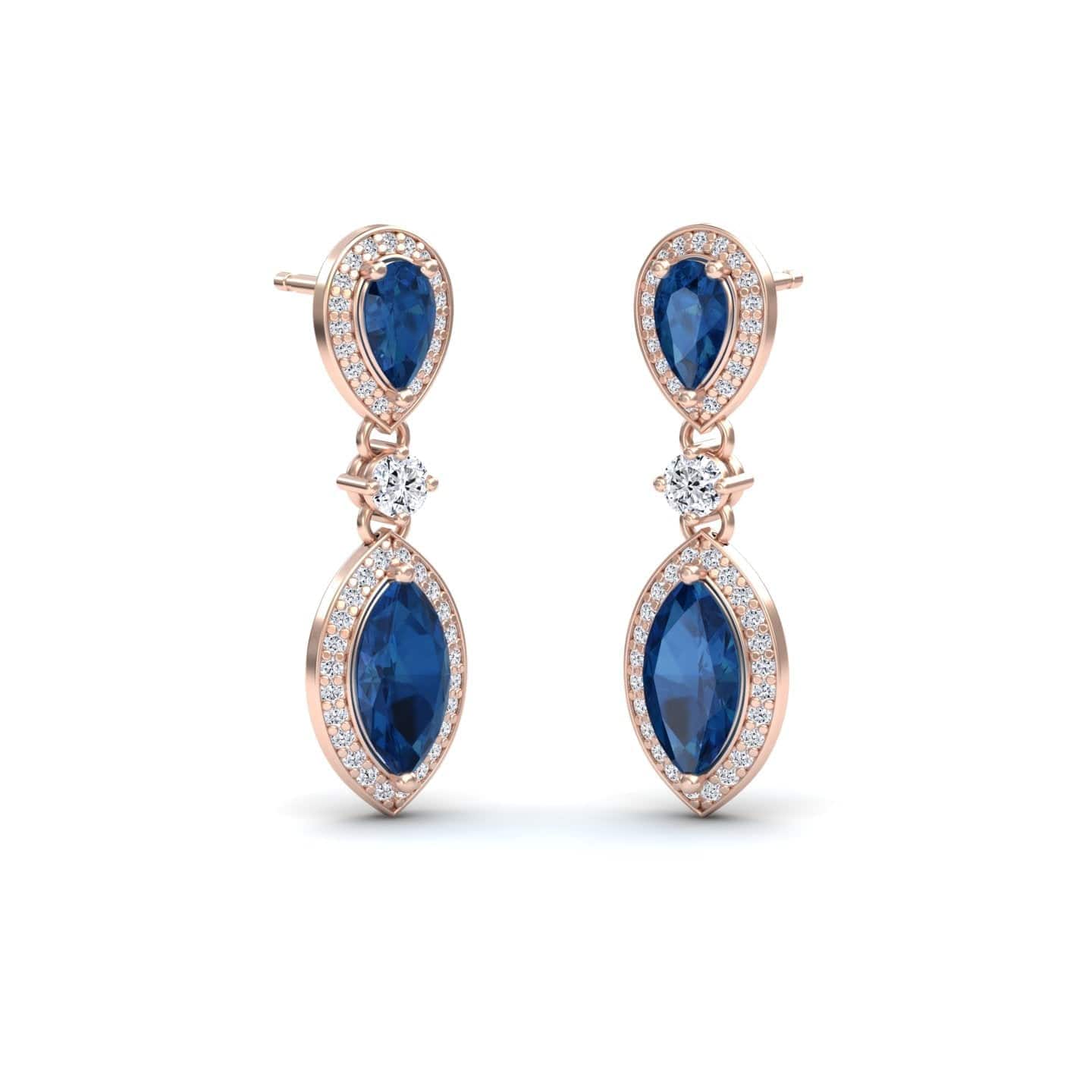 London Blue Topaz & Diamond Drop Earrings - Avni