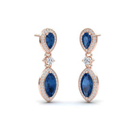 London Blue Topaz & Diamond Drop Earrings - Avni